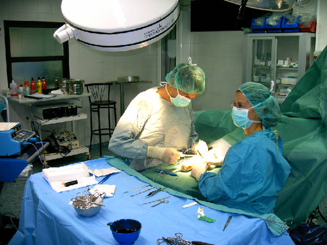 Picture of Dr. Alf Neuhaus performing hand surgery
